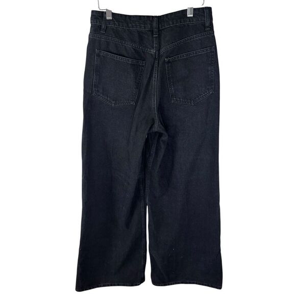 ZARA Wide Leg Black Size Pants Jeans‎ Size 26 Tall Long - Picture 2 of 7